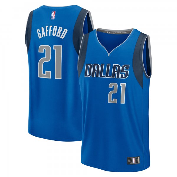 Youth Dallas Mavericks Daniel Gafford Fanatics Blue Fast Break Player Jersey - Icon Edition