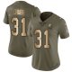 Nike Cleveland Browns #31 Nick Chubb Olive/Gold Women's Stitched NFL Limited 2017 Salute to Service Jersey