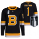 Men's Boston Bruins Jeremy Swayman Black 2022 Stanley Cup Playoffs Jersey