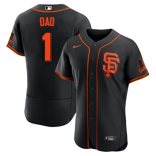 Men's San Francisco Giants Nike Black Alternate Official #1 Dad MLB Jersey