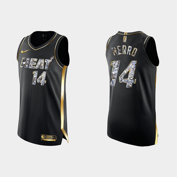 Men's Miami Heat Tyler Herro #14 Diamond Edition Black NBA Jersey