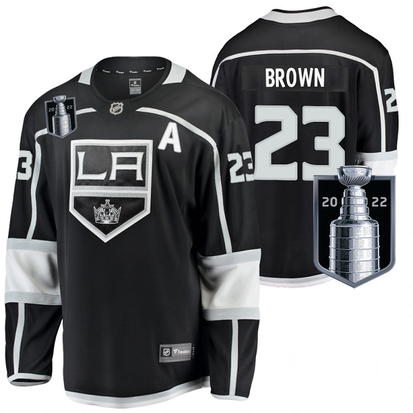 Men's Dustin Brown Los Angeles Kings Black 2022 Stanley Cup Playoffs #23 Home Jersey