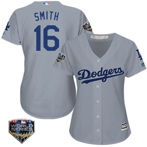 Women's Los Angeles Dodgers #16 Will Smith Gray Road Cool Base MLB Jersey