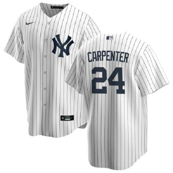 Men's Nike New York Yankees #24 Matt Carpenter White Home 2020 MLB Jersey