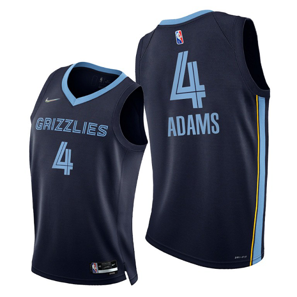 Men's Memphis Grizzlies #4 Steven Adams 2021-22 75th Diamond Anniversary Blue Icon Edition NBA Jersey