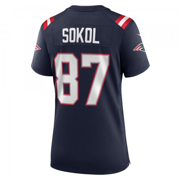 Women's New England Patriots Matt Sokol Nike Navy Game Player Jersey