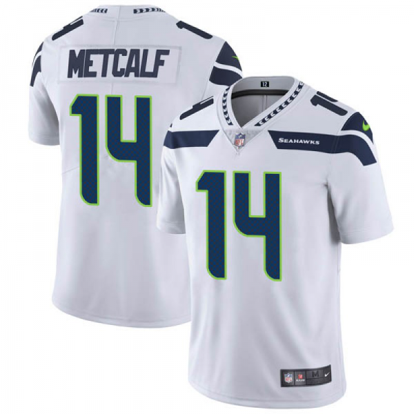 Men's Nike Seattle Seahawks #14 DK Metcalf White Vapor Untouchable Limited NFL Jersey