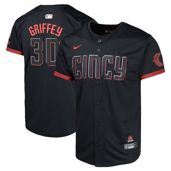 Youth Cincinnati Reds Ken Griffey Jr. Nike Black City Connect Limited Player Jersey