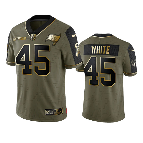 Tampa Bay Buccaneers Devin White Olive Gold 2021 Salute To Service Men's Limited NFL Jersey