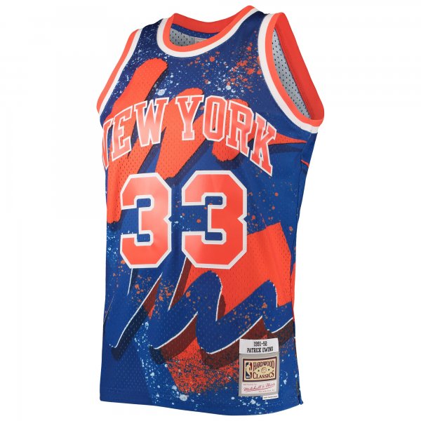 Men's New York Knicks Patrick Ewing Mitchell & Ness Blue Hardwood Classics 1991/92 Hyper Hoops Swingman Jersey