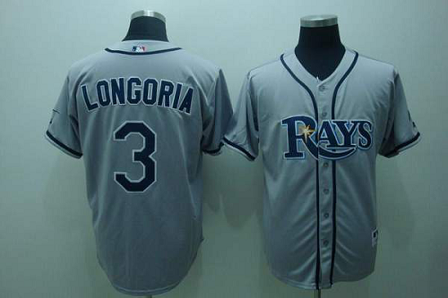 Tampa Bay Rays #3 Evan Longoria Grey Stitched MLB Jersey