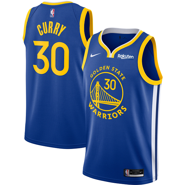 Men's Nike Golden State Warriors #30 Stephen Curry Royal 2020/21 Swingman Badge Icon Edition NBA Jersey