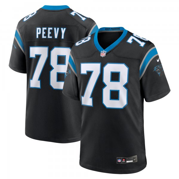 Men's Carolina Panthers Jayden Peevy Nike  Black  Game Jersey