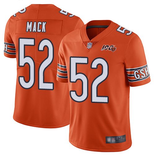 Chicago Bears #52 Khalil Mack Orange Men's Stitched NFL Limited Rush 100th Season Jersey