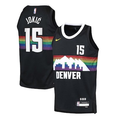 Youth Denver Nuggets #15 Nikola Jokic Nike Black 2025/26 City Edition Swingman Jersey