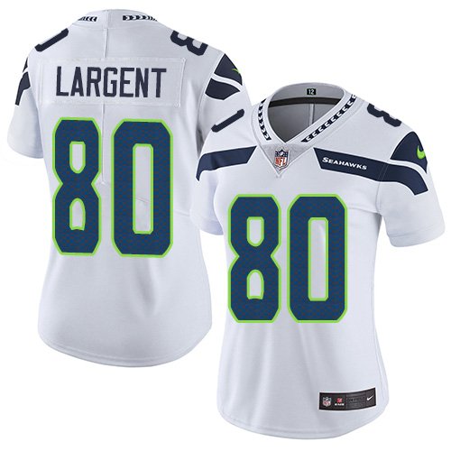 Nike Seattle Seahawks #80 Steve Largent White Women's Stitched NFL Vapor Untouchable Limited Jersey