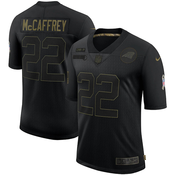 Nike Panthers 22 Christian McCaffrey Black 2020 Salute To Service Limited Jersey