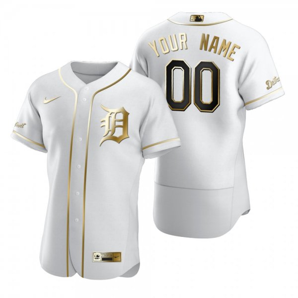 Detroit Tigers Custom Men's Nike White Golden Edition Jersey