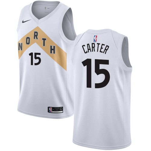 Men's Nike Toronto Raptors #15 Vince Carter White Swingman City Edition 2018/19 NBA Jersey