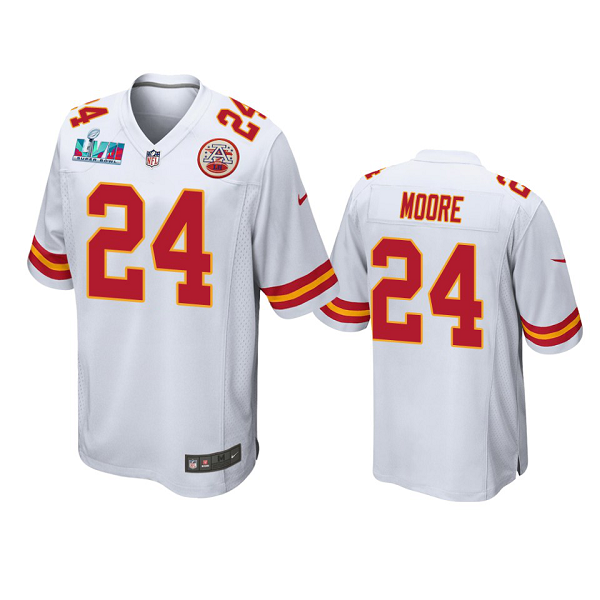 Men's Kansas City Chiefs #25 Skyy Moore White Super Bowl LVII Limited Jersey