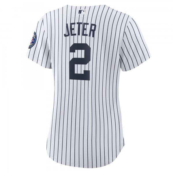 Women's New York Yankees Derek Jeter Nike White/Navy 2020 Hall of Fame Induction Home Replica Player Name Jersey