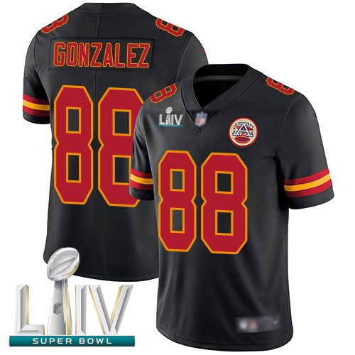 Kansas City Chiefs #88 Tony Gonzalez Black Super Bowl LIV Bound Men's Stitched NFL Limited Rush Jersey