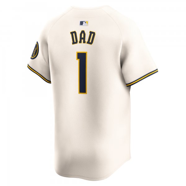 Men's Milwaukee Brewers Nike Cream #1 Dad Home Limited Jersey