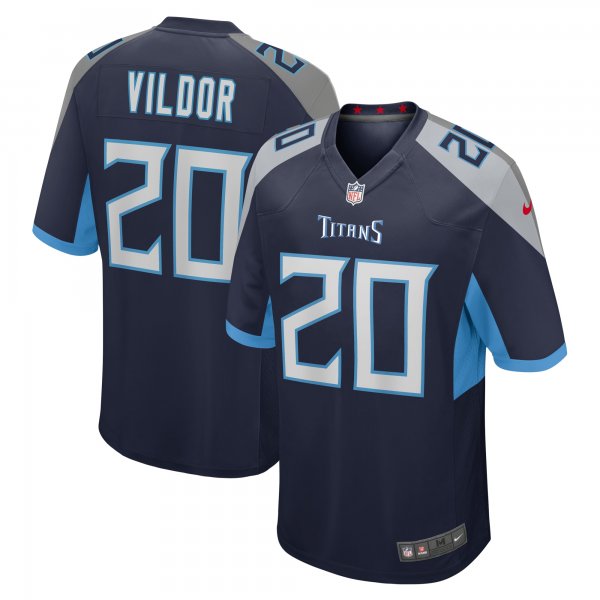 Men's Tennessee Titans Kindle Vildor Nike  Navy Team Game Jersey