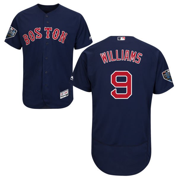 Boston Red Sox #9 Ted Williams Navy Blue Flexbase Collection 2018 World Series Stitched MLB Jersey