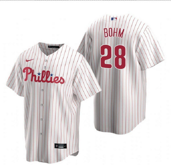 Philadelphia Phillies #28 Alec Bohm White Home stitch Jersey