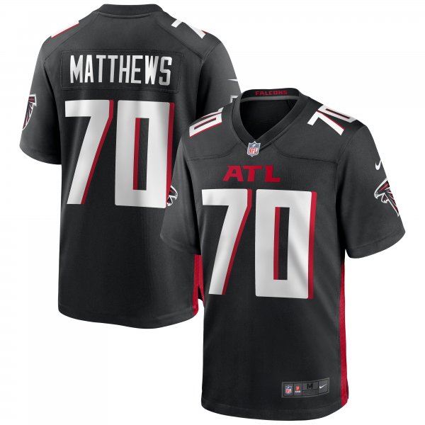 Men's Atlanta Falcons Jake Matthews Nike Black Game Jersey