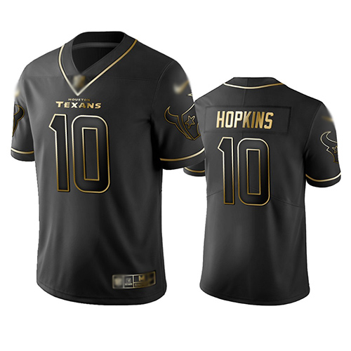 Houston Texans #10 DeAndre Hopkins Black Men's Stitched NFL Limited Golden Edition Jersey