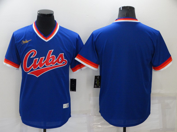 Men's Nike Chicago Cubs Blank Blue Stitched MLB Cool Base Jersey