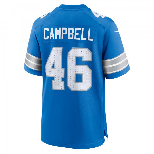 Men's Detroit Lions Jack Campbell Nike Blue Game Jersey