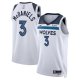 Men's Nike Minnesota Timberwolves #3 Jaden McDaniels White Swingman Badge Association Edition Jersey