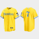 Men's Boston Red Sox #7 Christian Vazquez Gold Light Blue 2021 MLB City Connect Cool Base Jersey