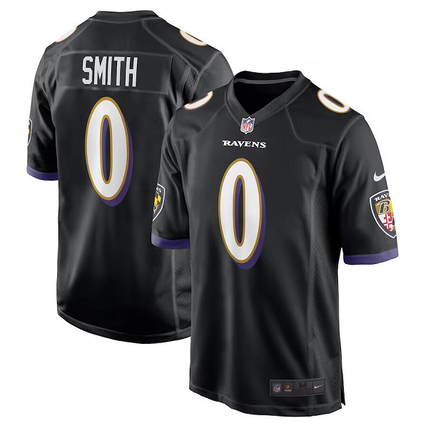 Men's Nike Baltimore Ravens #0 Roquan Smith Black Team Limited NFL Jersey