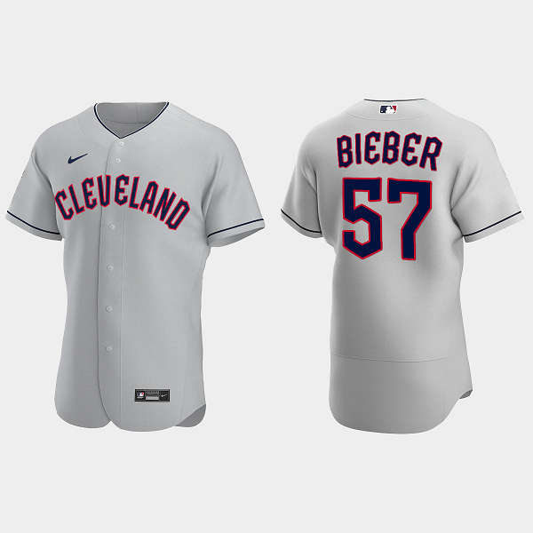 Shane Bieber Cleveland Guardians 2022 Road Men's Jersey - Gray