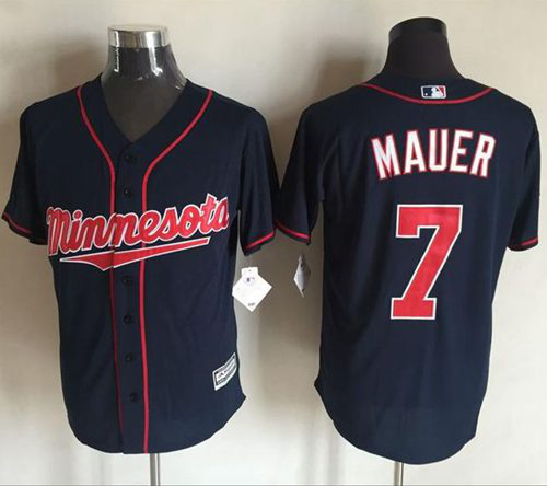 Minnesota Twins #7 Joe Mauer Navy Blue New Cool Base Stitched MLB Jersey