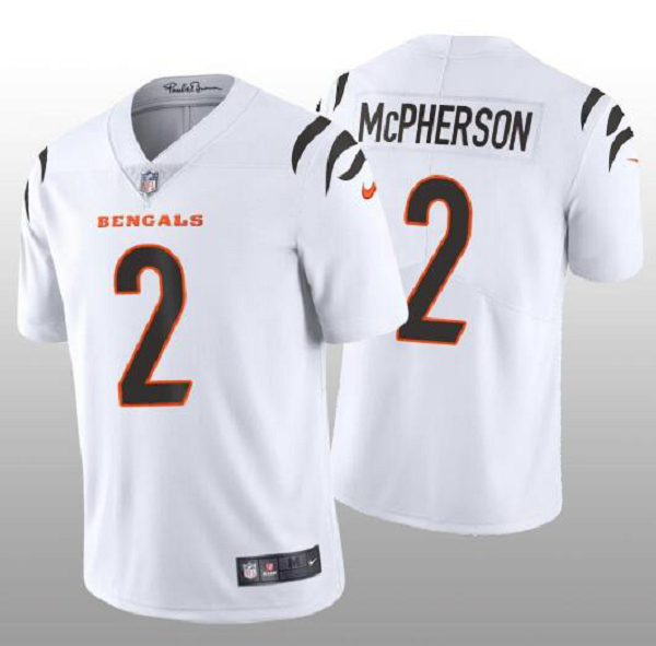 Men's Cincinnati Bengals #2 Evan McPherson White Vapor Untouchable Limited Stitched Jersey