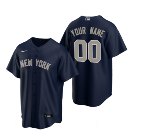 Men's New York Yankees #00 Custom Nike Navy Stitched Cool Base MLB Jersey