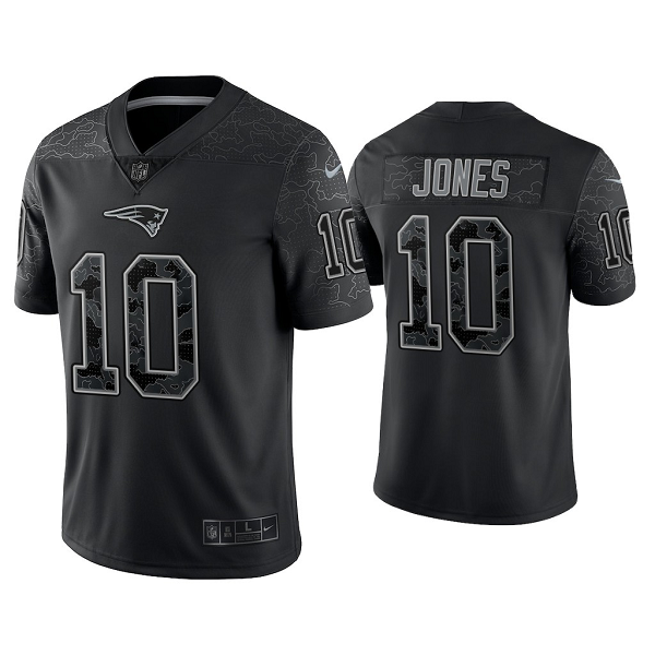 Men's Nike NFL New England Patriots Mac Jones Reflective Limited Black Jersey