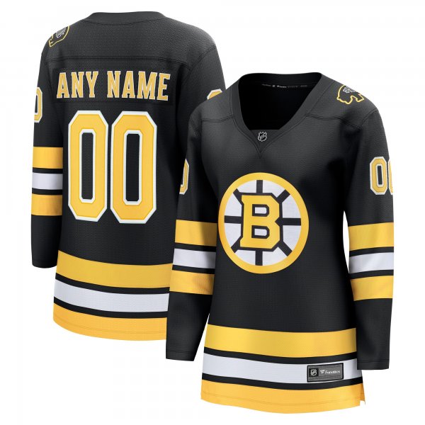 Women's Boston Bruins Black Home Breakaway Custom Jersey