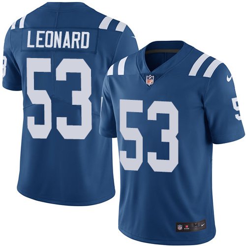 Nike Indianapolis Colts #53 Darius Leonard Royal Blue Youth Stitched NFL Limited Rush Jersey