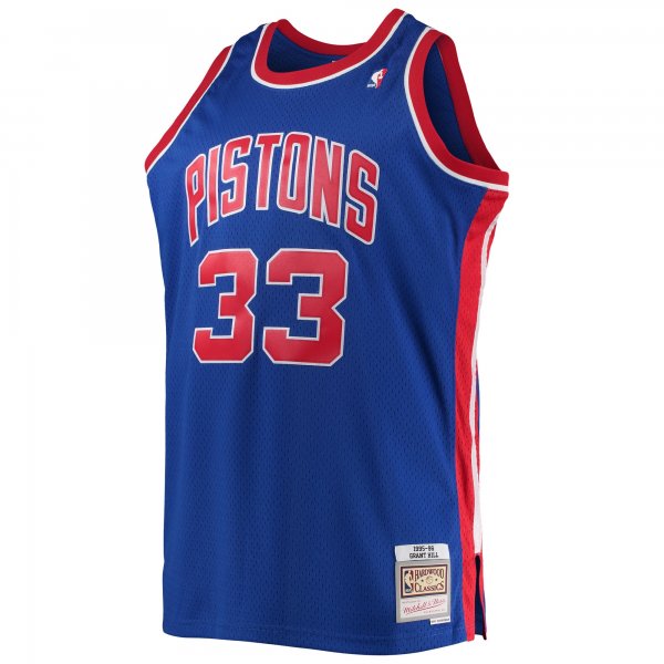 Men's Detroit Pistons Grant Hill Mitchell & Ness Blue 1995/96 Big & Tall Hardwood Classics Swingman Jersey