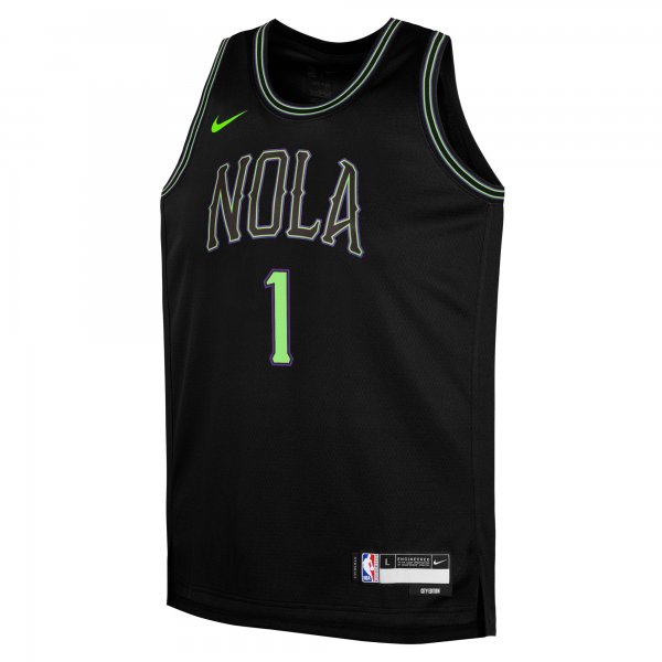 Youth New Orleans Pelicans Zion Williamson Nike Black  Swingman Replica Jersey - City Edition