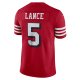 Men's San Francisco 49ers Trey Lance Nike Scarlet Alternate Vapor Limited Jersey