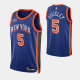 2023-24 City Edition New York Knicks #5 Immanuel Quickley Blue Swingman Jersey