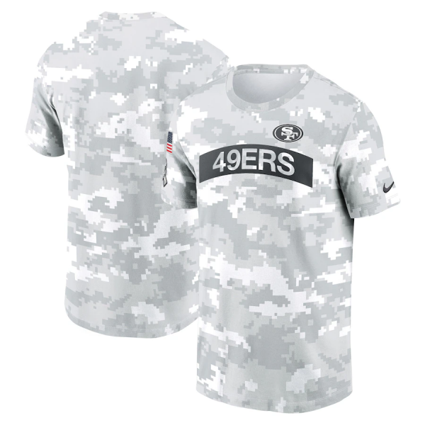 Men's Nike Arctic Camo San Francisco 49ders 2024 Salute To Service Performance T-Shirt