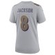 Women's Baltimore Ravens Lamar Jackson Nike Gray Atmosphere Fashion Game Jersey